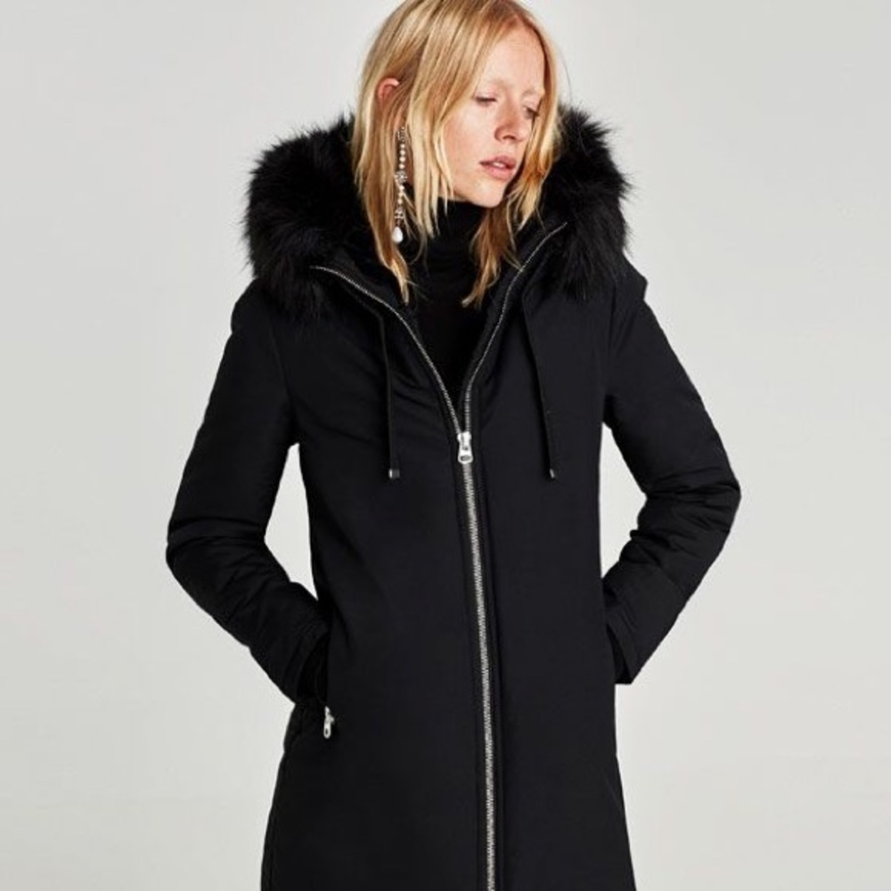 Black Zara Winter Parka